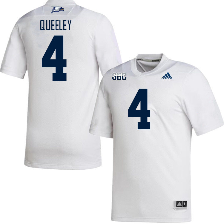 Men #4 Anthony Queeley Georgia Southern Eagles College Football Jerseys Stitched Sale-White